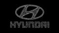 3D HYUNDAI Motor Company logo on black bg. South Korean car brand. Car industry background. Car Concept. For title, text