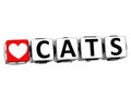 3D I Love Cats Button Block text on white background Royalty Free Stock Photo