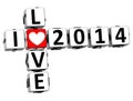 3D I Love 2014 Crossword Royalty Free Stock Photo