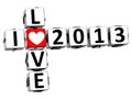 3D I Love 2013 Crossword Royalty Free Stock Photo