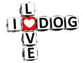 3D I Love Dog Crossword Royalty Free Stock Photo
