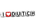 3D I Love Dutch Button Click Here Block Text Royalty Free Stock Photo