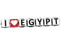 3D I Love Egypt Button Click Here Block Text Royalty Free Stock Photo