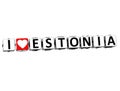 3D I Love Estonia Button Click Here Block Text