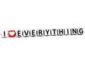 3D I Love Everything Button Click Here Block Text