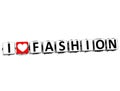 3D I Love Fashion Button Click Here Block Text