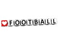 3D I Love Football Game Button Block text on white background Royalty Free Stock Photo