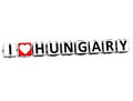 3D I Love Hungary Button Click Here Block Text Royalty Free Stock Photo