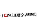 3D I Love Melbourne Button Click Here Block Text