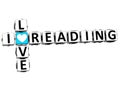 3D I Love Reading Crossword Block text Royalty Free Stock Photo