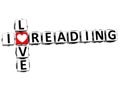 3D I Love Reading Crossword Block text Royalty Free Stock Photo
