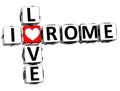 3D I Love Rome Crossword Block text Royalty Free Stock Photo