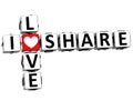 3D I Love Share Crossword Royalty Free Stock Photo