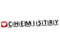 3D I Love Study Chemistry Button Block text on white background