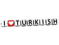 3D I Love Turkish Button Click Here Block Text Royalty Free Stock Photo