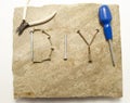 D.I.Y display on Stone slab with Tools