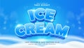3D Ice Cream text effect - Editable text effect Royalty Free Stock Photo