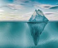 3D iceberg under water.