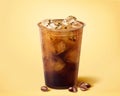 3d iced brew coffee in takeout cup Royalty Free Stock Photo