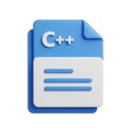3D Icon of aC++ Programming Document File with Code Lines coding software Royalty Free Stock Photo