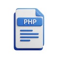 3D Icon of aPHP File Document with Blue and White Colors programming coding Royalty Free Stock Photo