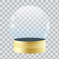 3d icon with blue christmas empty ball on light background. Vector illustration. Stock image. Royalty Free Stock Photo