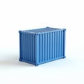 3d icon of a blue shipping container isolated on white background Royalty Free Stock Photo
