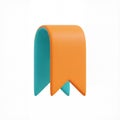 3d icon of a bookmark symbol isolated on a white background Royalty Free Stock Photo