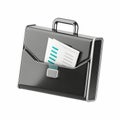 3D icon, Briefcase with Documents Icon Royalty Free Stock Photo