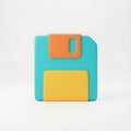 3d icon of a classic floppy disk or diskette isolated on a white background Royalty Free Stock Photo