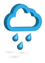 3D icon. Cloud with raindrops. Rainy autumn and spring weather. Weather forecast. Vector Royalty Free Stock Photo