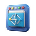 3D Icon of a Code Editor Window Royalty Free Stock Photo