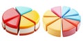 3D Icon of Colorful Chart Segments Representing Data Visualization for Presentation or Analysis Royalty Free Stock Photo
