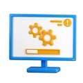 3d icon. Computer monitor icon with download information.