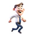 3d icon cute Young smiling Happy running businessman man, people character illustration. Cartoon boy minimal style on Isolated Royalty Free Stock Photo