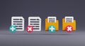 3D Icon Delete Folder and New Folder Icon Symbolizing Data Management. 3D Render