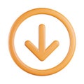 Circle Arrow Down 3D Icon