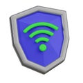 Secured WiFi Connection Shield 3D Icon