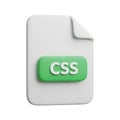 3D Icon of a Document File with CS Logo on Green Button on White Background application Royalty Free Stock Photo