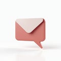 3D icon of an envelope combined with a speech bubble, symbolizing communication. Royalty Free Stock Photo