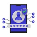 Mobile User Authentication 3D Icon