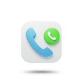 A 3D icon featuring a stylized phone symbol. The main icon is a Royalty Free Stock Photo