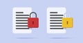 3d icon of file with padlock illustration, encrypted data