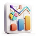 3D icon of financial commodities trading on a white background Royalty Free Stock Photo