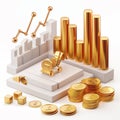 3D icon of financial commodities trading on a white background Royalty Free Stock Photo