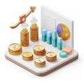 3D icon of financial commodities trading on a white background Royalty Free Stock Photo