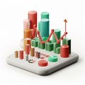 3D icon of financial commodities trading on a white background Royalty Free Stock Photo
