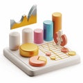 3D icon of financial commodities trading on a white background Royalty Free Stock Photo