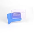 3D icon glassmorphism sms bubbles blue render Royalty Free Stock Photo