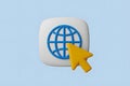 3D Icon of a Globe with a Cursor, Representing Internet and Connectivity Royalty Free Stock Photo